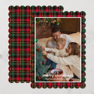 Merry Christmas Red Green Family Photo Holiday