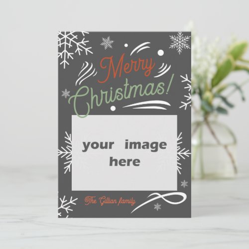 merry christmas red green holiday card