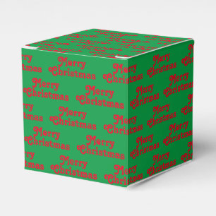 "Merry Christmas" red green Holiday Gift Favor Boxes