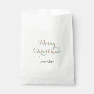 merry christmas red green name love stylish modern favor bag