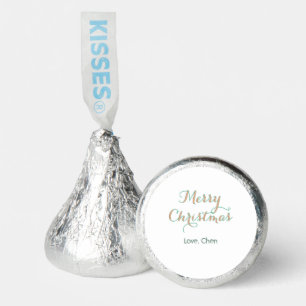 merry christmas red green name love stylish modern hershey®'s kisses®