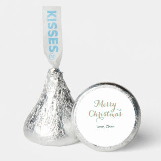merry christmas red green name love stylish modern hershey®'s kisses®