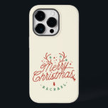 Merry Christmas Red Green Personalized Reindeer Case-Mate iPhone 14 Pro Case<br><div class="desc">Embrace the joy of the season with this personalizable Merry Christmas tote bag! This delightful gift for family and friends comes with the option to add a custom name, making it an extra special gesture. The tote bag features an elegant script that spells out "Merry Christmas, " adorned with sparkling...</div>