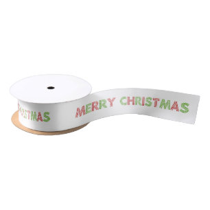 Merry Christmas red & green Satin Ribbon