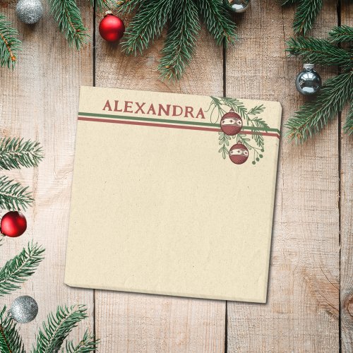 Merry Christmas Red  Green Stripe  Post_it Notes