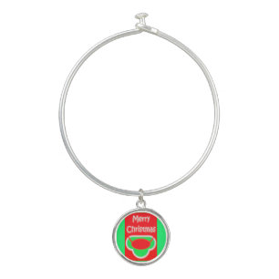 MERRY CHRISTMAS RED GREEN TEXTED BANGLE BRACELET