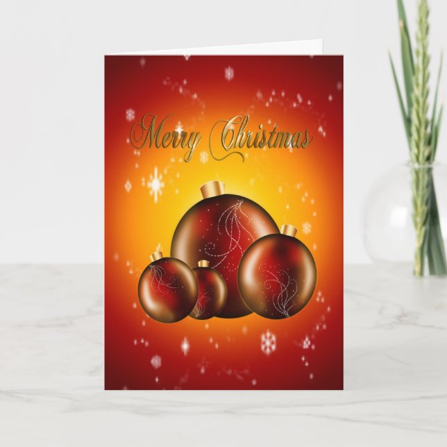 Merry Christmas red Holiday Card (Front)