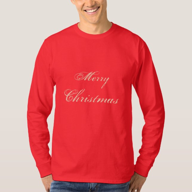 Merry-Christmas Red Holiday Long Sleeve T-Shirt (Front)