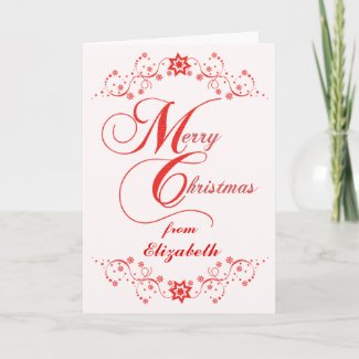 Merry Christmas Red Lace Stars Custom Name