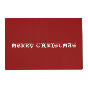 Merry Christmas Red Laminated Placemat