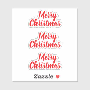 Merry christmas red modern trendy minimalist sticker