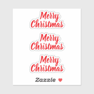 Merry christmas red modern trendy minimalist sticker