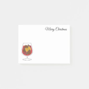 Merry Christmas red mulled spicy wine doodle Post-it Notes