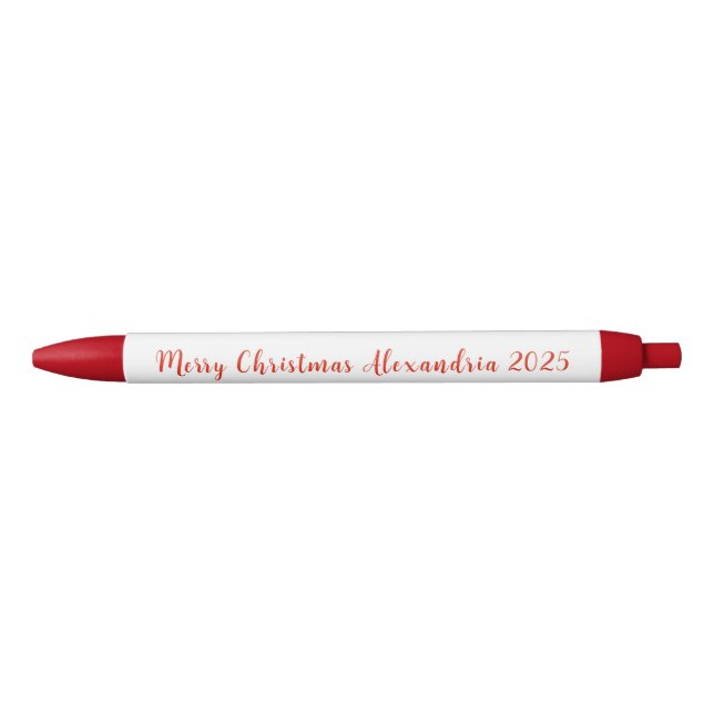 Merry Christmas Red Name 2025 Pen (Front)