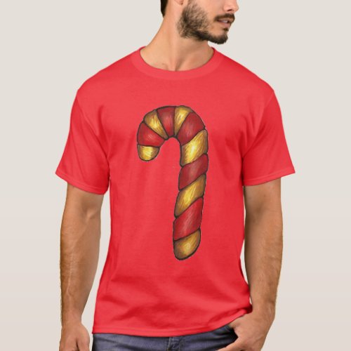 Merry Christmas Red Peppermint Candy Cane Cookie T_Shirt