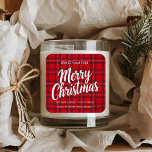 Merry Christmas Red Plaid Candle Sticker | Holiday<br><div class="desc">Add a cozy and festive touch to your candles with this red plaid Merry Christmas candle sticker. Featuring a bold white script over a classic holiday plaid background,  this label is perfect for Christmas candles,  gifts,  or holiday home décor. Ideal for small businesses,  handmade candles,  or DIY Christmas presents.</div>