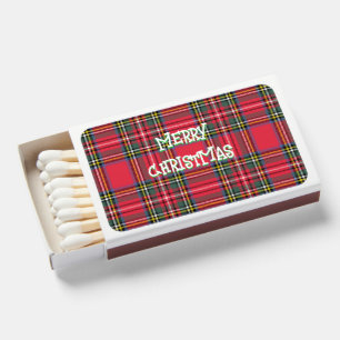 Merry Christmas Red Plaid  Matchboxes