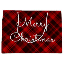 Merry Christmas Red Plaid Tartan