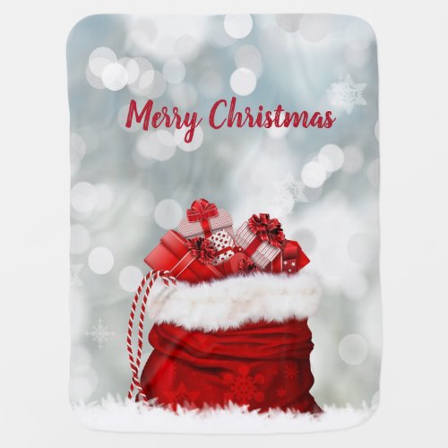 Merry Christmas Red Presents Baby Blanket