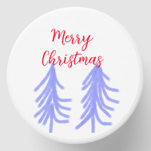 Merry Christmas red purple pastel pine tree waterc Mini Candle Favors