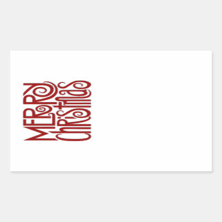 Merry Christmas red Rectangle Sticker