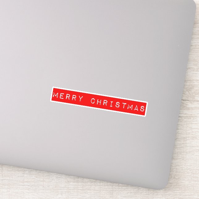 Merry Christmas Red Retro Tape Sticker (Detail)