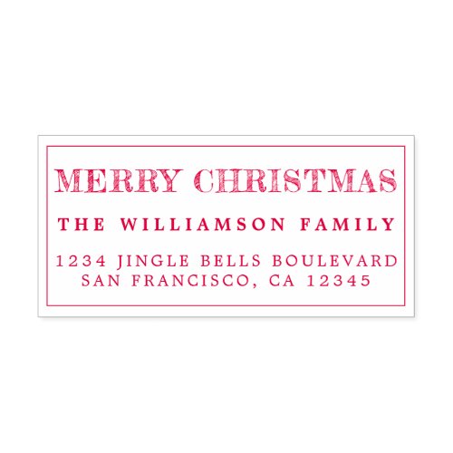 Merry Christmas Red Return Address Self_inking Stamp