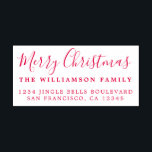 Merry Christmas Red Return Address Self-inking Stamp<br><div class="desc">Add some extra cheer to your holiday cards and invitations with our festive Merry Christmas red self-inking stamp. This stylish Christmas design features 'Merry Christmas' in elegant script calligraphy and your name and address in modern typography. Simply add your own details. Exclusively designed for you by Happy Dolphin Studio. If...</div>
