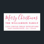 Merry Christmas Red Return Address Self-inking Stamp<br><div class="desc">Add some extra cheer to your holiday cards and invitations with our festive Merry Christmas red self-inking stamp. This stylish Christmas design features 'Merry Christmas' in elegant script calligraphy and your name and address in modern typography. Simply add your own details. Exclusively designed for you by Happy Dolphin Studio. If...</div>