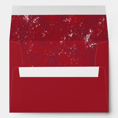 Merry Christmas Red Rustic Snowflake Envelope