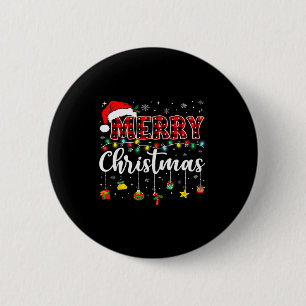 Merry Christmas Red Santa Hat Reindeer Xmas Matchi Button