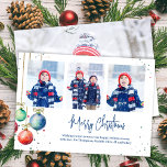 Merry Christmas Red Script Photo Collage Holiday Card<br><div class="desc">This design features a Merry Christmas photo card,  with a photo collage,  an elegant,  red,  watercolor photo card,  script typography,  calligraphy,  simple minimalist,  a minimal holiday photo cards.</div>