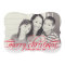 Merry Christmas Red Script Photo Floral Back