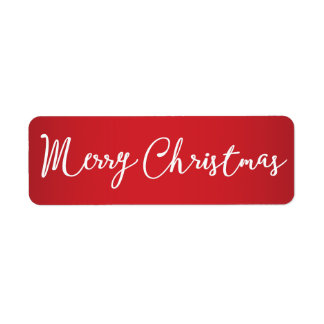 Merry Christmas Red Small Labels