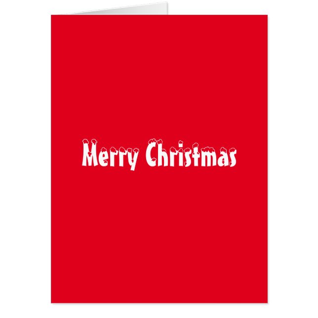 Merry Christmas - red snow white big Card (Front)