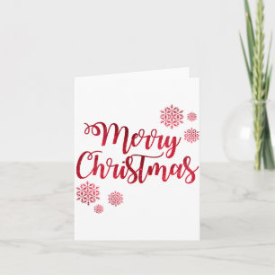 Merry Christmas Red Snowflake Tygraphy Card