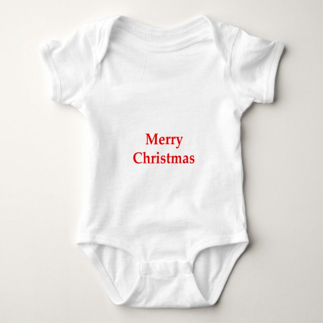 Merry Christmas Red The MUSEUM Zazzle Gifts Baby Bodysuit (Front)