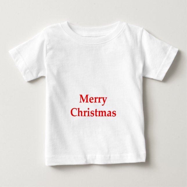 Merry Christmas Red The MUSEUM Zazzle Gifts Baby T-Shirt (Front)
