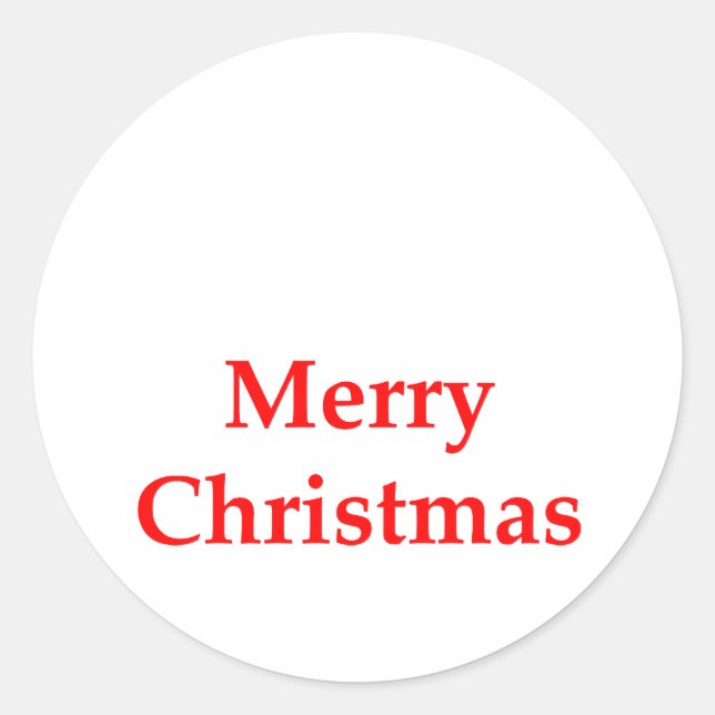 Merry Christmas Red The MUSEUM Zazzle Gifts Classic Round Sticker (Front)