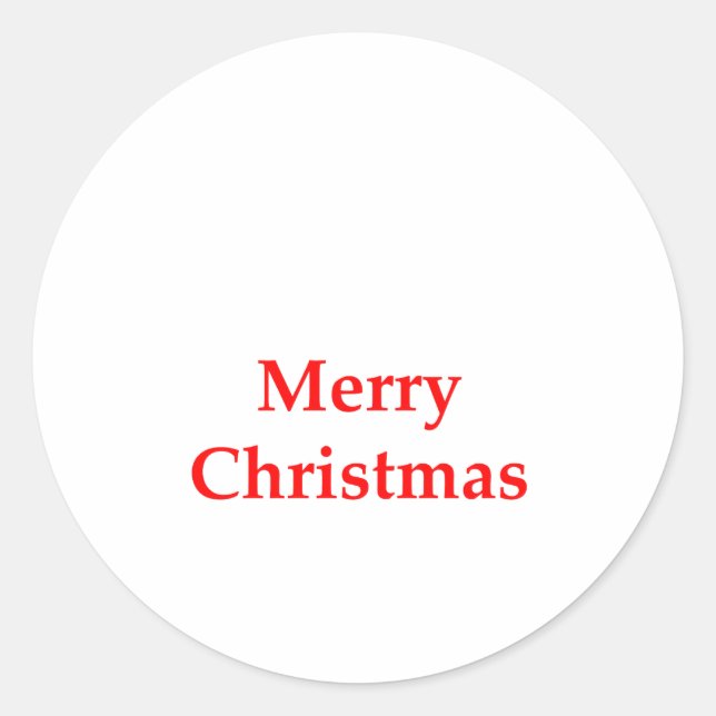 Merry Christmas Red The MUSEUM Zazzle Gifts Classic Round Sticker (Front)