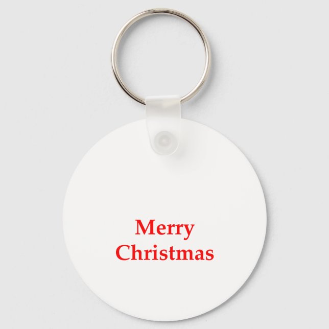 Merry Christmas Red The MUSEUM Zazzle Gifts Keychain (Front)