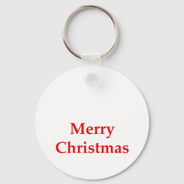 Merry Christmas Red The MUSEUM Zazzle Gifts Keychain (Front)