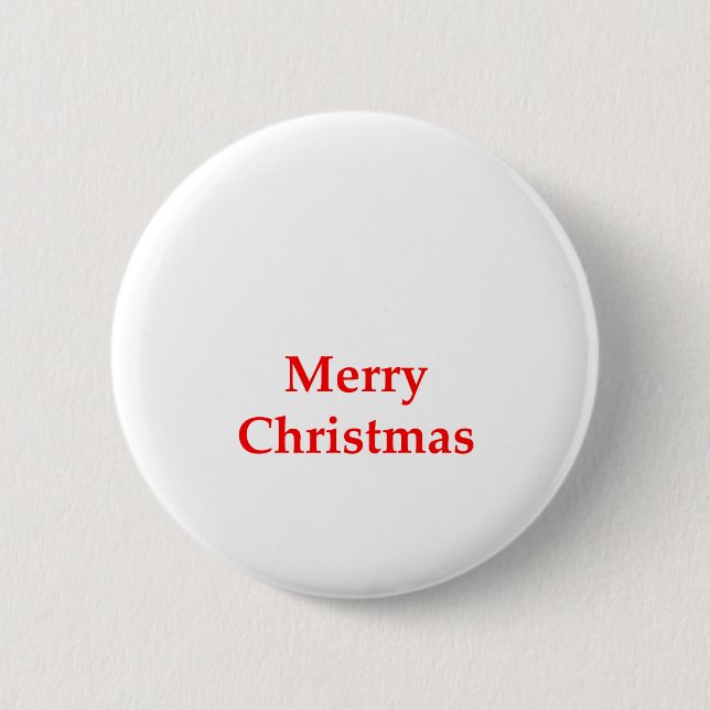 Merry Christmas Red The MUSEUM Zazzle Gifts Pinback Button (Front)