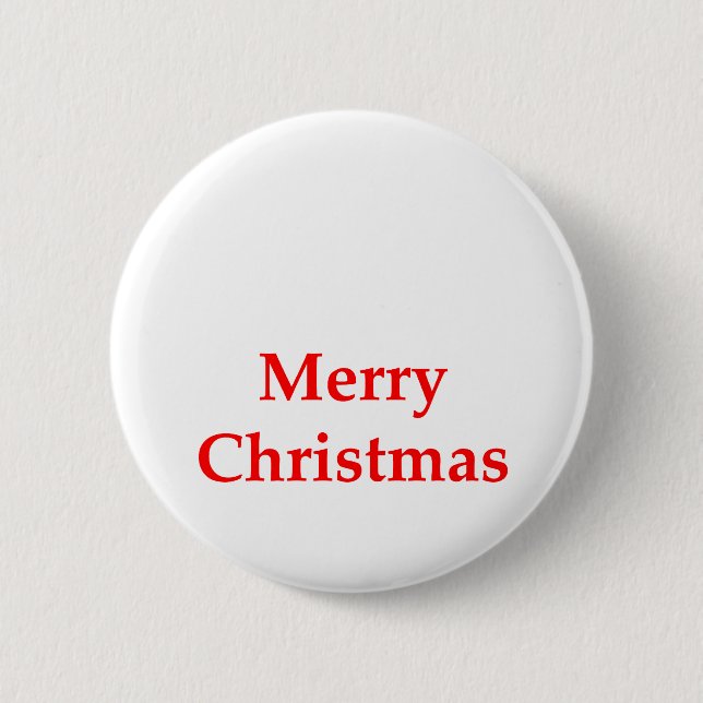Merry Christmas Red The MUSEUM Zazzle Gifts Pinback Button (Front)