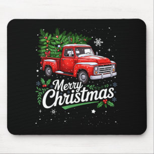 Merry Christmas Red Truck Family Matching Christma Mouse Pad
