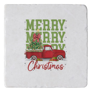 Merry Christmas Red Truck Family Matching Pajama M Trivet