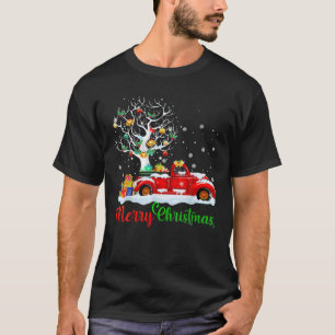 Merry Christmas Red Truck Plaid Christmas Tree Lig T-Shirt