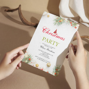 Merry Christmas Red Typography Invitation