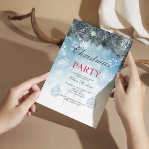 Merry Christmas Red Typography Invitation