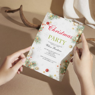 Merry Christmas Red Typography Invitation